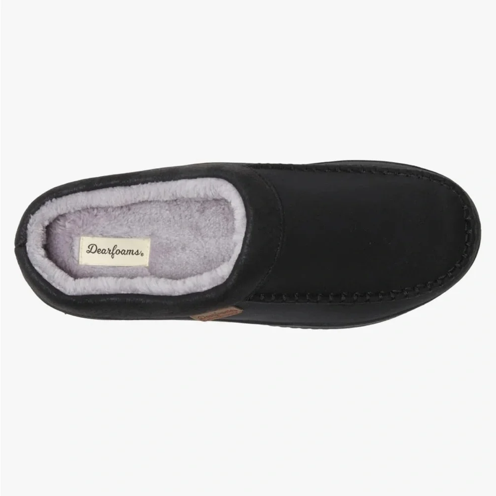 Men's Black Slip-On Slippers - Picture 5 of 12